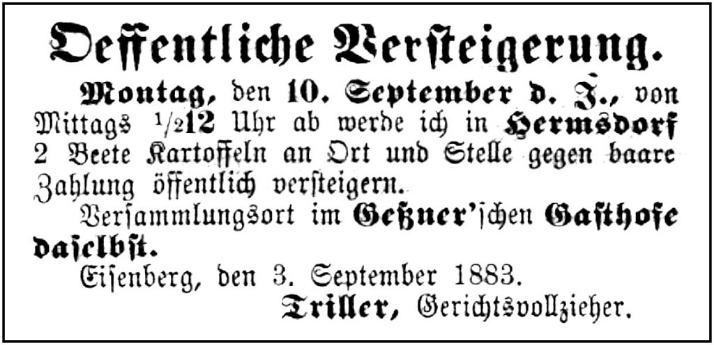 1883-09-10 Hdf Versteigerung